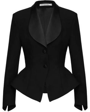 POST MERIDIEM Peplum Jacket - Black