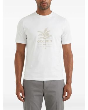 Brunello Cucinelli Graphic-Print Crew-Neck T-Shirt - White