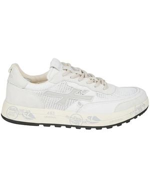 Premiata Logo Lace-Up Trainers - White