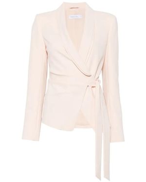 Patrizia Pepe Long-Sleeve Belt Blazer - White