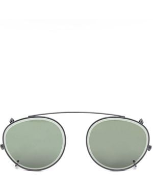 Kame Mannen Round-Frame Clip-On Lenses - Green