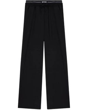MSGM Pantalon À Taille À Lien De Resserrage Et Logo - Black