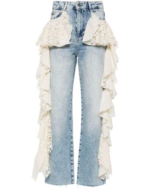 Siedres Daky Ruffled Straight Jeans - Blue