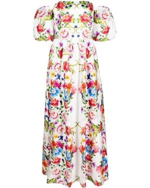 Borgo De Nor Juliet Off-Shoulder Puff-Sleeve Dress - White