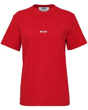 MSGM T-Shirt mit Logo - Rot