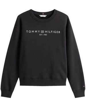 Tommy Hilfiger Sweatshirt mit Logo-Print - Schwarz