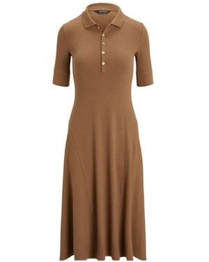 Ralph Lauren Short-Sleeve Polo Dress - Brown