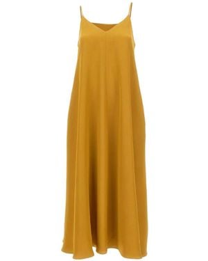 Marella V-Neck Midi Dress - Metallic