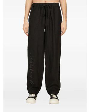 SAINTWOODS Logo-Print Trousers - Black