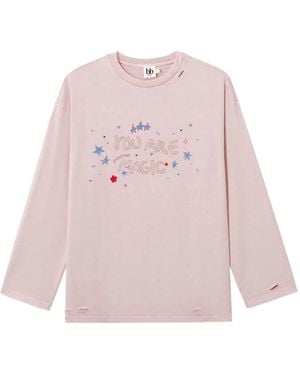 B+ AB Distressed-Oberteil - Pink
