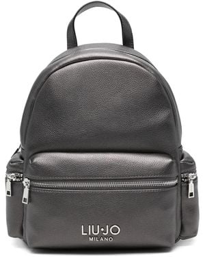 Liu Jo Sac À Dos Zippé À Détails De Clous - Gris