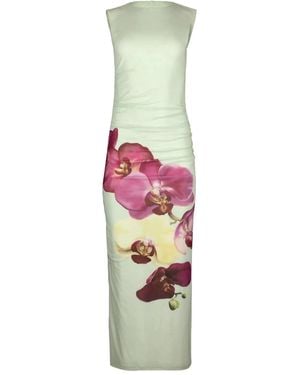 Aston Studio Ariel Floral Midi Dress - White