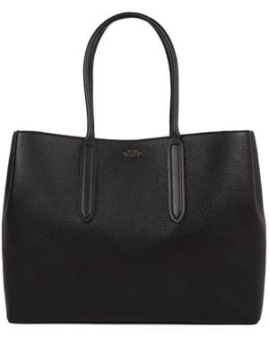 Smythson Day Zip-Top Tote Bag - Black