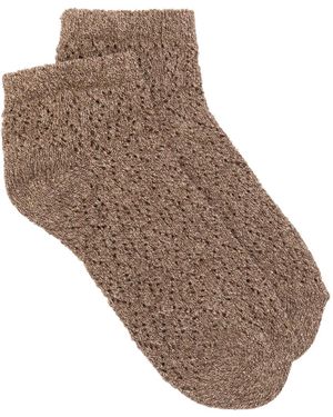 ANT45 Perforated-Pattern Socks - Brown