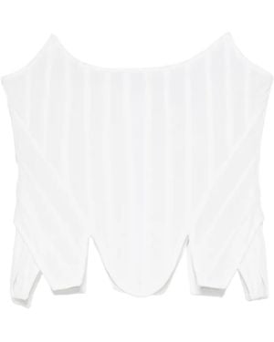 GIUSEPPE DI MORABITO Asymmetric-Hem Corset Top - White