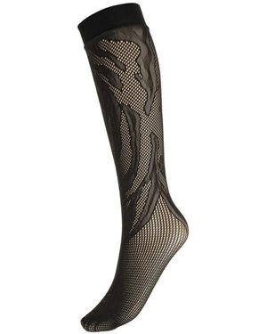 Wolford Rosebloom Mesh Stockings - Black