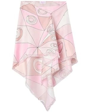 PUCCI Jupe Asymétrique En Soie À Imprimé Occhi - Pink