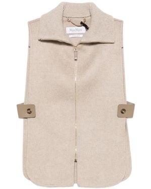 Max Mara Gela Cashmere Zipped Gilet - Natural