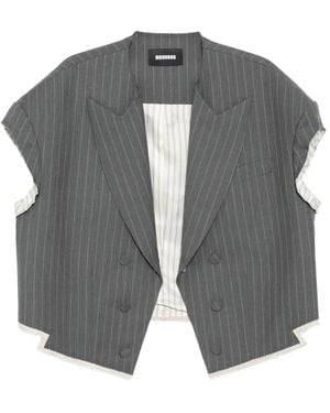 Moohong Striped Sleeveless Blazer - Grey
