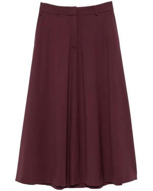 Peserico Belt-Loops Midi A-Line Skirt - Purple