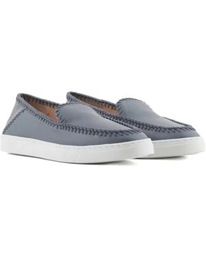 Giorgio Armani Leather Loafers - Gray