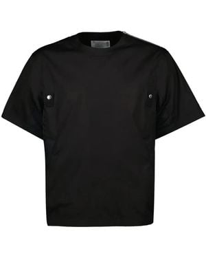 Sacai Crew-Neck Zip-Fastening Polo Shirt - Black