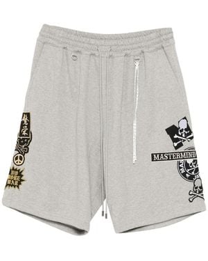 Mastermind Japan Logo-Appliqué Shorts - Grey