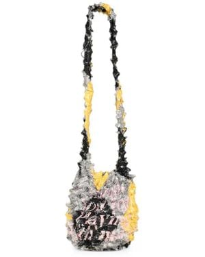 MASU Spiky Diamond Shibori-Effect Cross Body Bag - Metallic