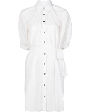 Amir Slama Tied-Waist Shirt Dress - White
