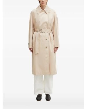 Lacoste Double-Breasted Belted Trench Coat - Natural