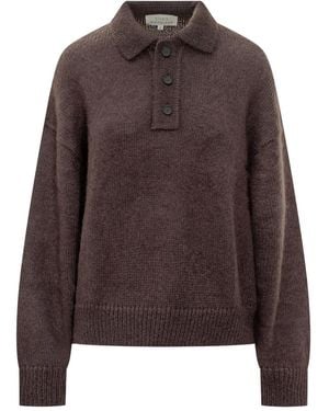 Studio Nicholson Dune Buttoned Polo Shirt - Brown