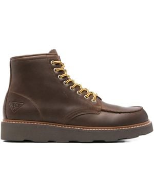Docksteps Leather Lace-Up Boots - Brown