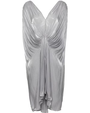 Genny Pleated Satin Midi Dress - Grey