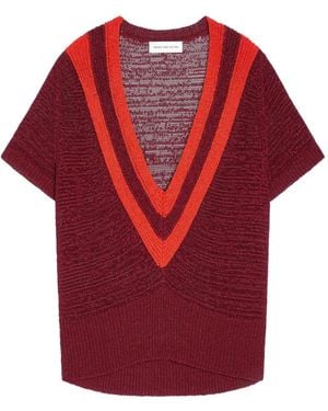 Dries Van Noten Pullover Mit V-Ausschnitt - Rot