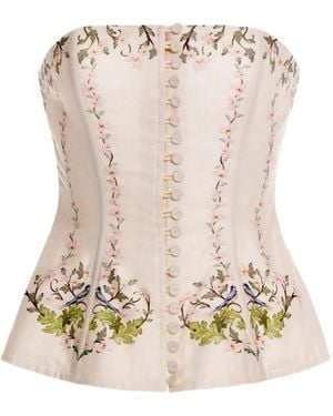 Agua Bendita Abelia Anhelo Strapless Top - Natural