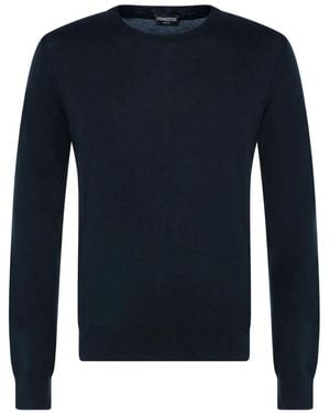 Franzese Collection Ribbed crew-neck sweater - Blau