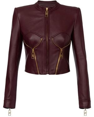 Elisabetta Franchi レザージャケット - パープル