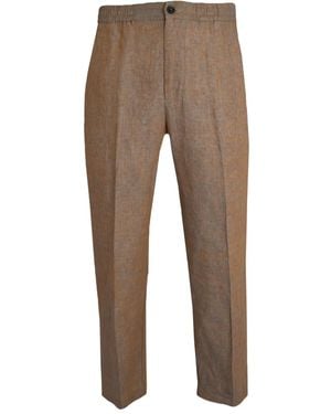 Altea Elasticated-waist linen trousers - Gris