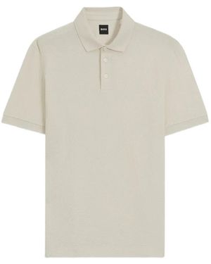 BOSS Textured Short-Sleeve Polo Shirt - White