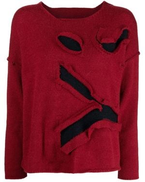 Y's Yohji Yamamoto Cut-Out Logo Jumper - Red
