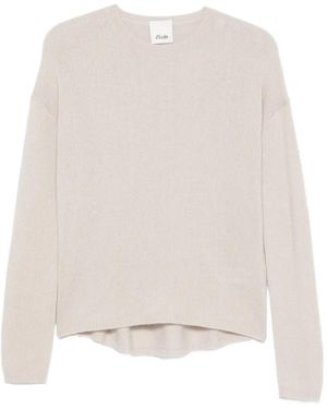 Allude Ribbed-Knit Drop-Shoulder Cashmere Jumper - White