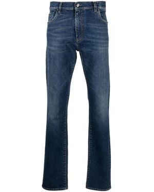 Billionaire Logo-Patch Straight-Cut Jeans - Blue