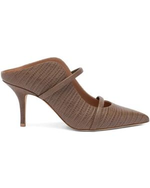 Malone Souliers Croc-Embossed Maureen Mules 70 - Brown