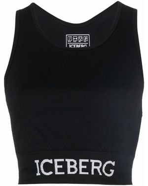 Iceberg Logo Print Tank Top - Black