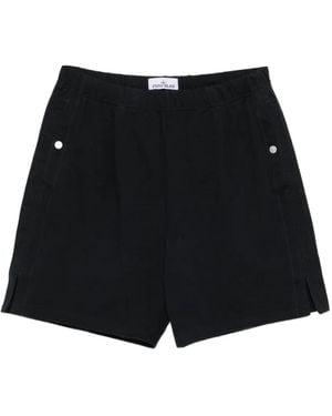 Stone Island Cotton Shorts - Black