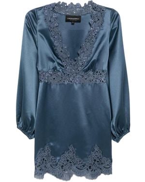 Cynthia Rowley Robe Courte En Satin - Blue