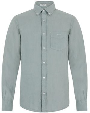 GANT Long-Sleeve Linen Shirt - Blue