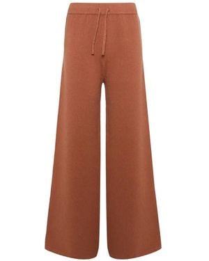 Yves Salomon Knit Wide-Leg Trousers - Brown
