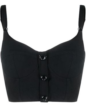 Moschino Teddy Bear-Button Bustier Top - Black