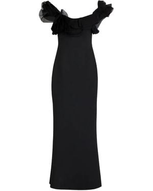 Badgley Mischka Maxikleid Mit Rüschen - Schwarz